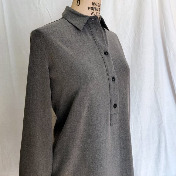 Sandwich Grey Knee-length Long-sleeved Collared Shirt Dress 36 Small 4 EUC - Picture 3 of 7